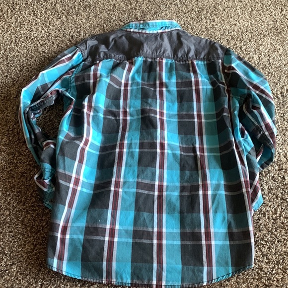 Blue and Grey button up shirt - Picture 2 of 3